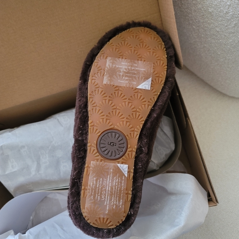 UGG Women's Fluff Yeah Sparkle, Burnt Cedar,‎ Size 7 -New in Box - Picture 13 of 16